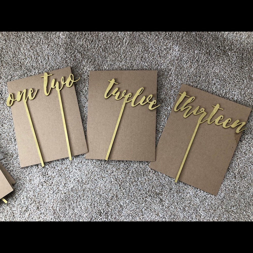 Calligraphy Script Table Numbers 1-12 - Picture 3 of 3